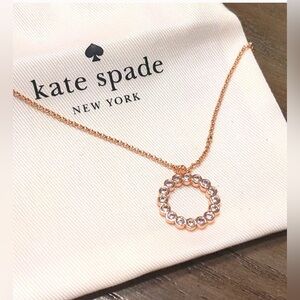 Kate Spade round crystal pendant necklace new with the bag